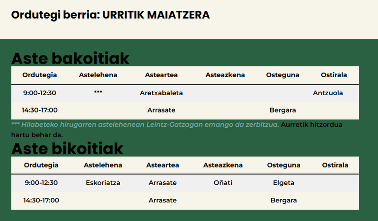 Debagoieneko Energia bulegoak arreta-egutegia moldatu du
